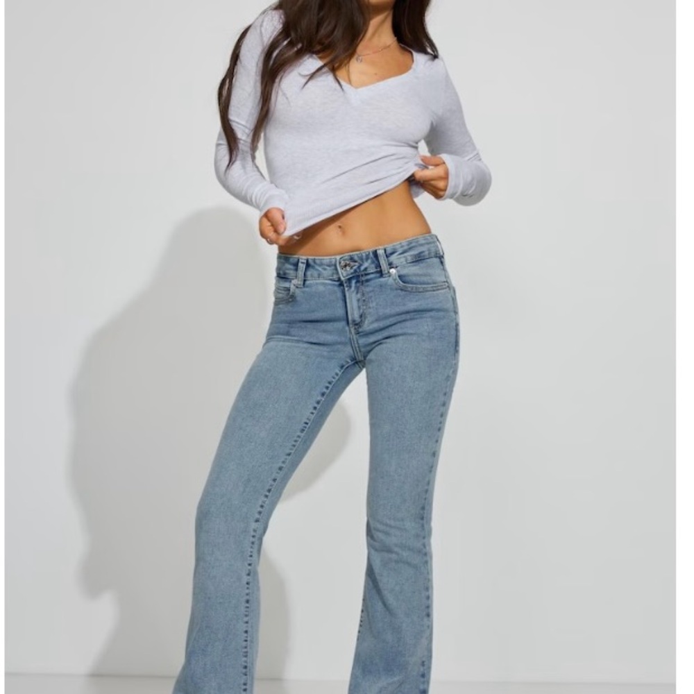 Garage Light Blue Flare Jeans